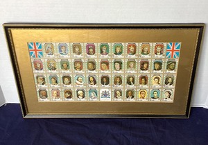 lot 50 image: Framed Sheet of Commemorative Stamps Kings and Queens of England