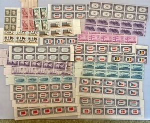 lot 52 image: Group of Vintage Unused Stamp Blocks #1