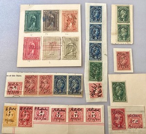 lot 54 image: Group of 28 Vintage U.S. Internal Revenue Documentary Stamps