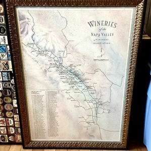 lot 115 image: Framed Map Wineries of the Napa Valley Vintners Assn.