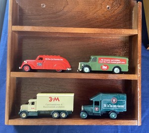 lot 134 image: Group of 3M Truck Models with Wall Display Shelf #1