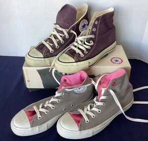 lot 157 image: Two Pairs of Vintage High Top Converse Tennis Shoes #1