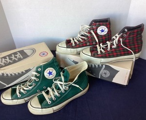 lot 159 image: Two Pairs Vintage Converse High Top Tennis Shoes
