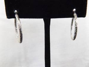 lot 75 image: .925 Sterling Silver Hoop Hinged Hook Earrings