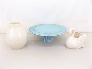 lot 87 image: Lot of Vintage Red Wing Swan, Cake Stand, etc.
