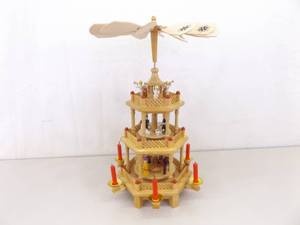 lot 91 image: COMPLETE Vintage German Christmas Carousel Windmill