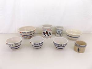 lot 27 image: Large Lot of Roseville Pottery Hand Decorated Bowls