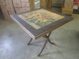 (EW7) Vintage Wood Folding Table wi...