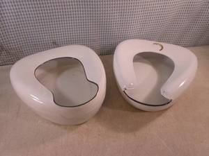 lot 106 image: (A-2) 2 Vintage Porcelain Bed Pans...