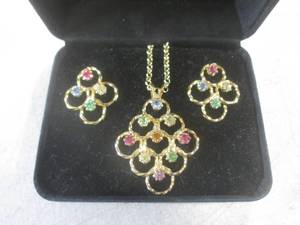 lot 115 image: (CNTR) 18K Gold Filled Necklace and...