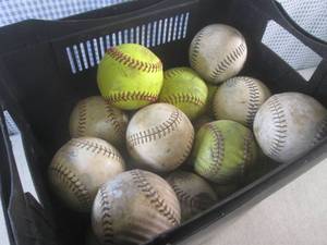 lot 130 image: (D-2) Tote Full of Softballs...