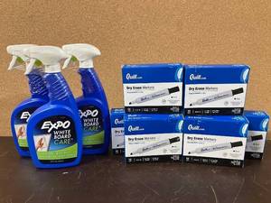 lot 14 image: Dry Erase Markers and Board Cleaner