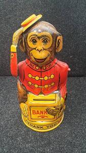 lot 4 image: Vintage J. Chein Tin Monkey Bank 5.5 Tall