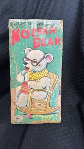 lot 61 image: Vintage Mother Bear Battery-Operated Toy Knitting Bear with Box