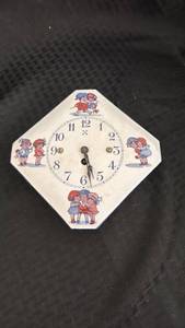 lot 81 image: Vintage Hexagonal Wall Clock with Dutch Figures