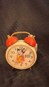 lot 89 image: Vintage Mighty Mouse Alarm Clock with Cracked Face