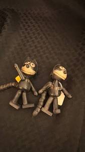 lot 90 image: Pair of Vintage Felix Wooden Figurines with Paint Loss - 4 Inches