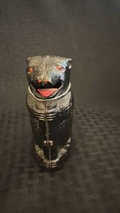 lot 99 image: Vintage Cast Iron Bear Bank with Painted Details