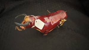 lot 163 image: Vintage 1949 Toy Bull with Key Wind Mechanism