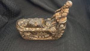 lot 180 image: Antique Cast Iron Still Coin Bank with Soldier Design