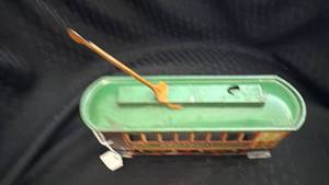 lot 206 image: Antique Chein Wind-up Tin Streetcar #270 Broadway