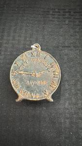 lot 222 image: Vintage Brass Clock Face with Stand