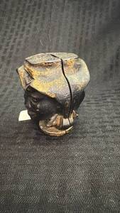 lot 235 image: Antique Double Faced Cast Iron Figurine with Paint Loss