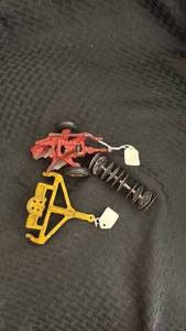 lot 253 image: Set of 2 Vintage Toy Metal Tractors with Attachments