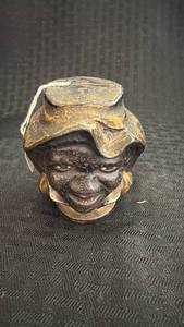 lot 266 image: Vintage Two-Faced Cast Iron Figure with Patina
