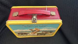 lot 300 image: Vintage Roy Rogers and Dale Evans Double R Bar Ranch Lunchbox with Thermos