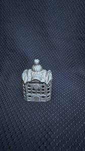 lot 325 image: Vintage Metal Bank Building Coin Bank with Paint Loss