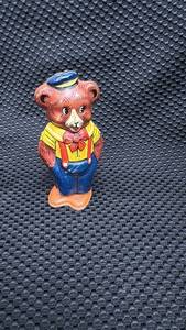 lot 337 image: Vintage Wind-Up Metal Bear Toy with Wear