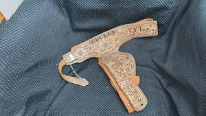 lot 347 image: Vintage Wyatt Earp Leather Holster with Belt and Western Detailing