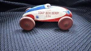 lot 369 image: Vintage Soap Box Derby Toy Car with Wooden Wheels