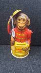 Vintage Tin Toy Monkey Coin Bank with Hat