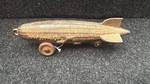 Antique Cast Iron Zeppelin Penny Bank with Wheels
