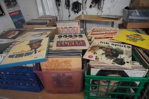 lot 41 image: 10 Boxes Vintage Music LPs From Various Artists