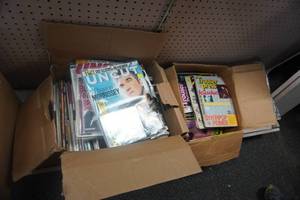 lot 46 image: 2 Boxes Uncut and Trouser Press Vintage Themed Music Magazines