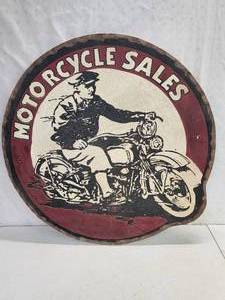 lot 62 image: Wooden Motorcycle Sales Sign