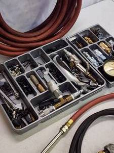 lot 220 image: Assortment of Air Tool Accessories and Hose
