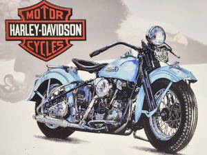 lot 68 image: Harley Davidson Pressed Tin Sign