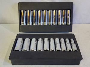 lot 389 image: (1) Deep Well Standard Socket Set & (1) Deep Well Metric Socket Set