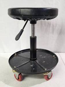 lot 381 image: Rolling Adjustable Height Shop Stool