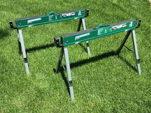 lot 361 image: Set of Metal Work Force Folding Sawhorses