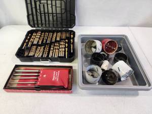 lot 302 image: Assorted Drill Accessories and a Complete Set of Starrett Drive Pin Punches