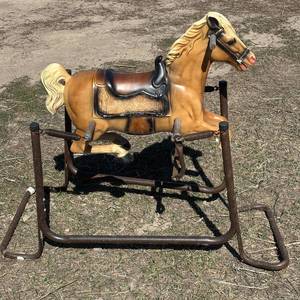 lot 2 image: Vintage Childs Rocking Horse