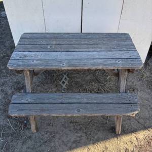 lot 19 image: Vintage Childs Wooden Picnic Table