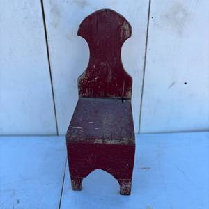lot 26 image: Small Red Wood Chair
