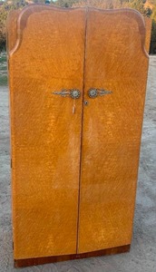 A Retro Birds Eye Maple Wardrobe Cabinet by Durable Suites LTD