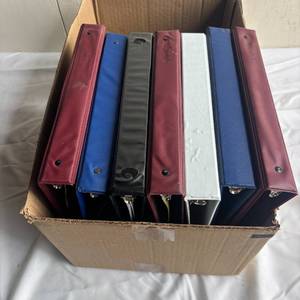 lot 51 image: Lot of 7 3-Ring Binders Various Colors 1.5 Inch